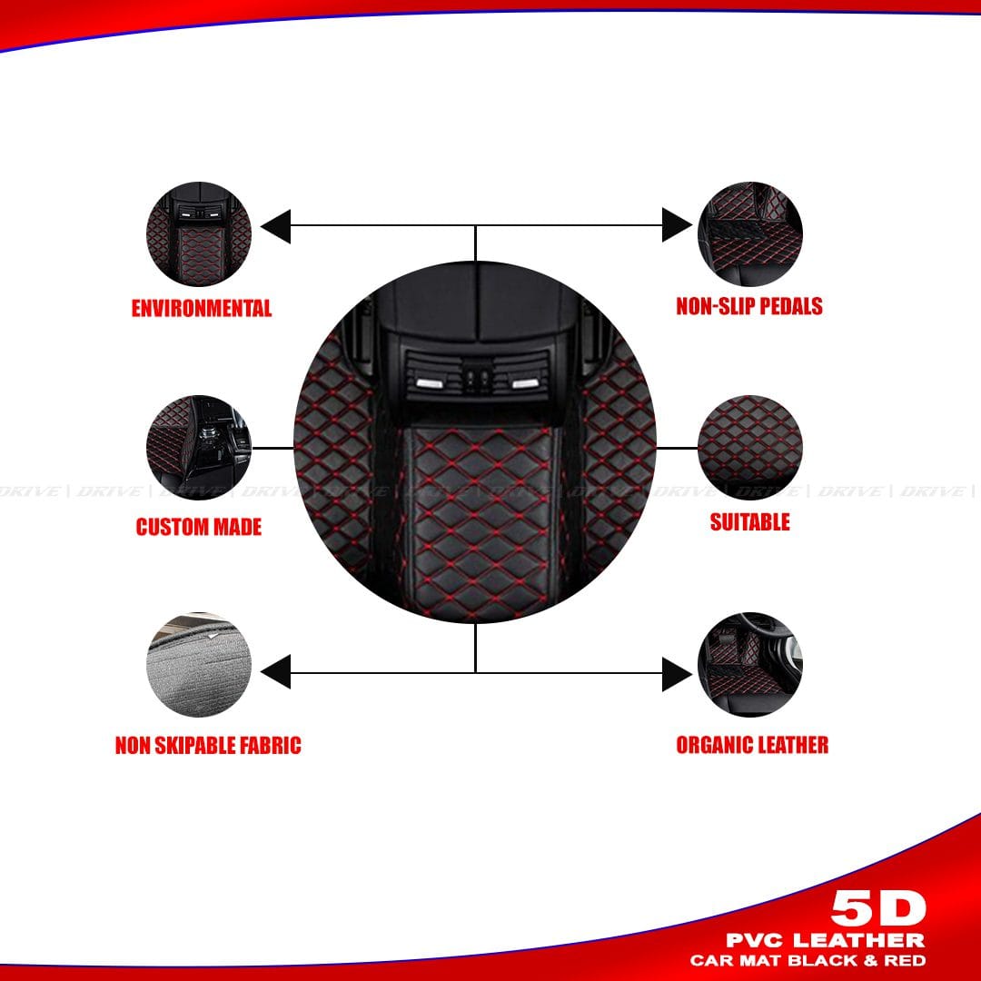 408__AKTC auto accessories 5d mat -Black&RED(1)