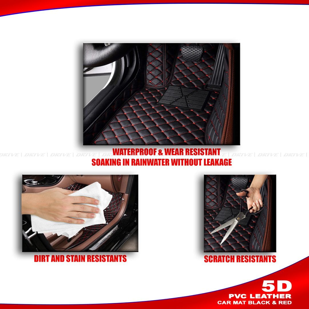 408__AKTC auto accessories 5d mat -Black&RED(2)